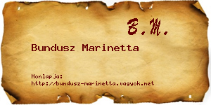 Bundusz Marinetta névjegykártya